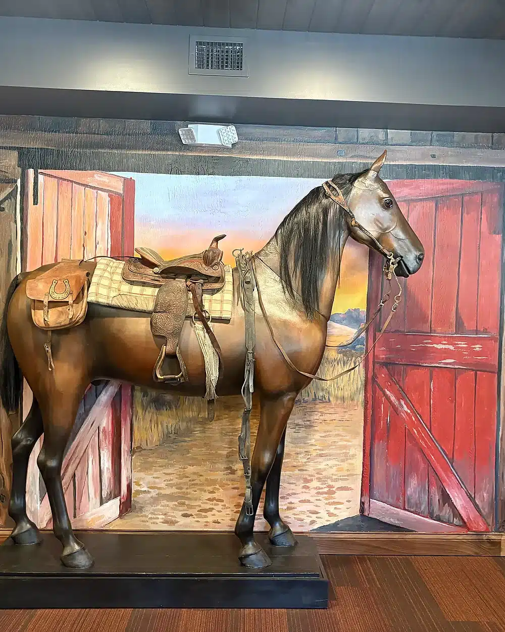Houston Inn western horse and saddle display